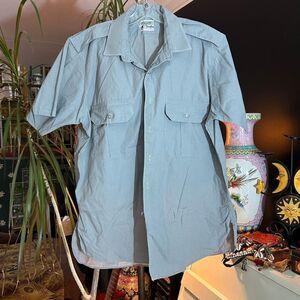 Vintage 80s 90s Men's Casual Gray Button Down Shirt L